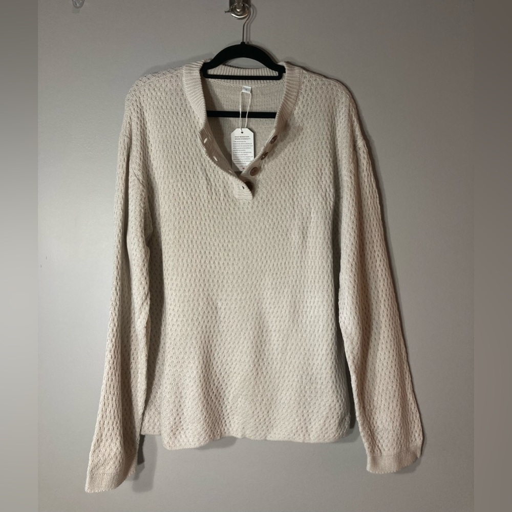 SOLD 🩵Sweater Pants Set Coord Ladies L Beige Cozy Warm Loungewear Crewneck Top - Picture 4 of 10